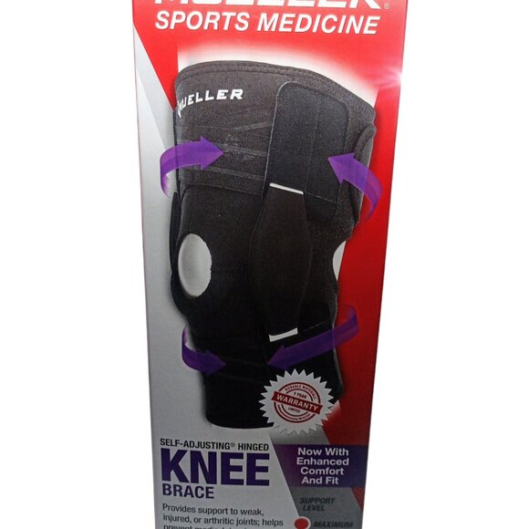 Mueller SELF ADJUSTING Hinged Knee Brace Max Support ONE SIZE Relieve Knee Pain - Picture 13 of 14